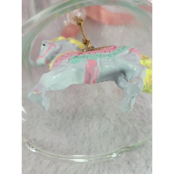 J.S.N.Y Carrousel Bell Sparkling Crystal Hand Painted Porcelain Bisque Ornament - Picture 10 of 10